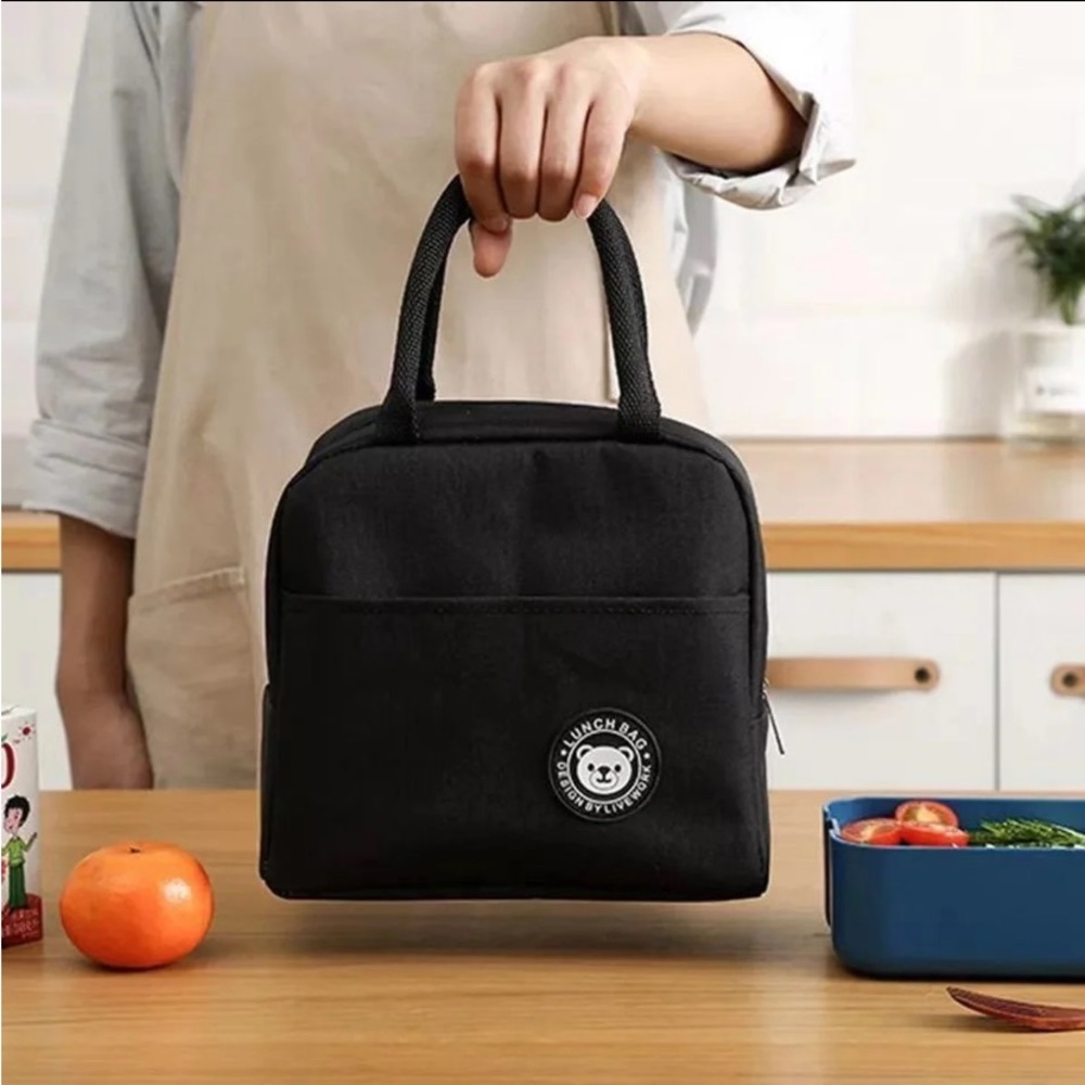 Brand New Navy portable thermal lunch bag teddy bear